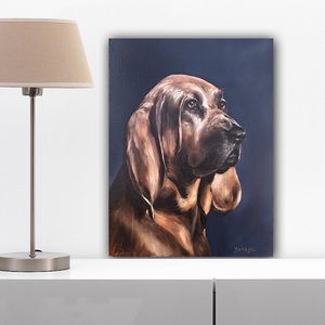 Bloodhound Original Oil Painting Signed custom animal portraits dog painting